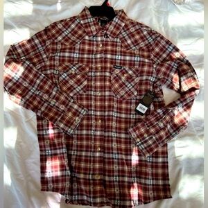 Wrangler Retro Red Palid Button Up Shirt